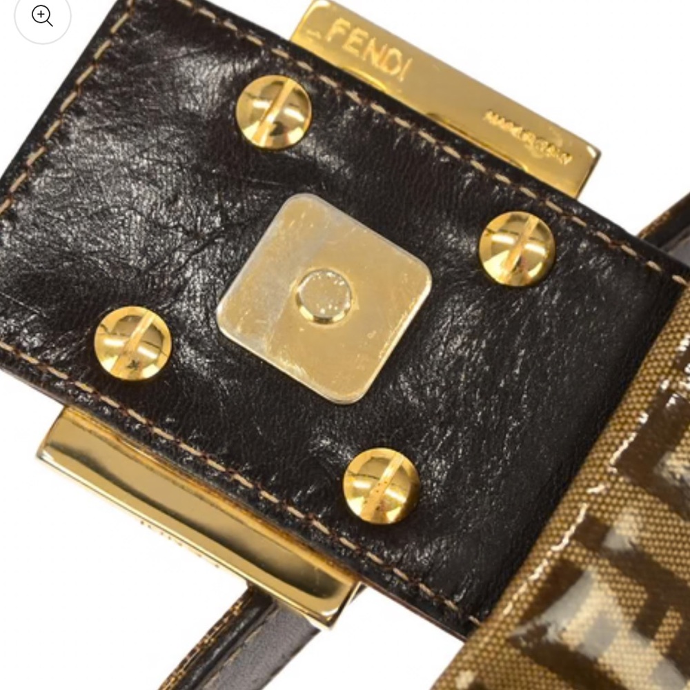 Fendi Brown PVC Zucchino Baguette Vintage Bag - Picture 7 of 10